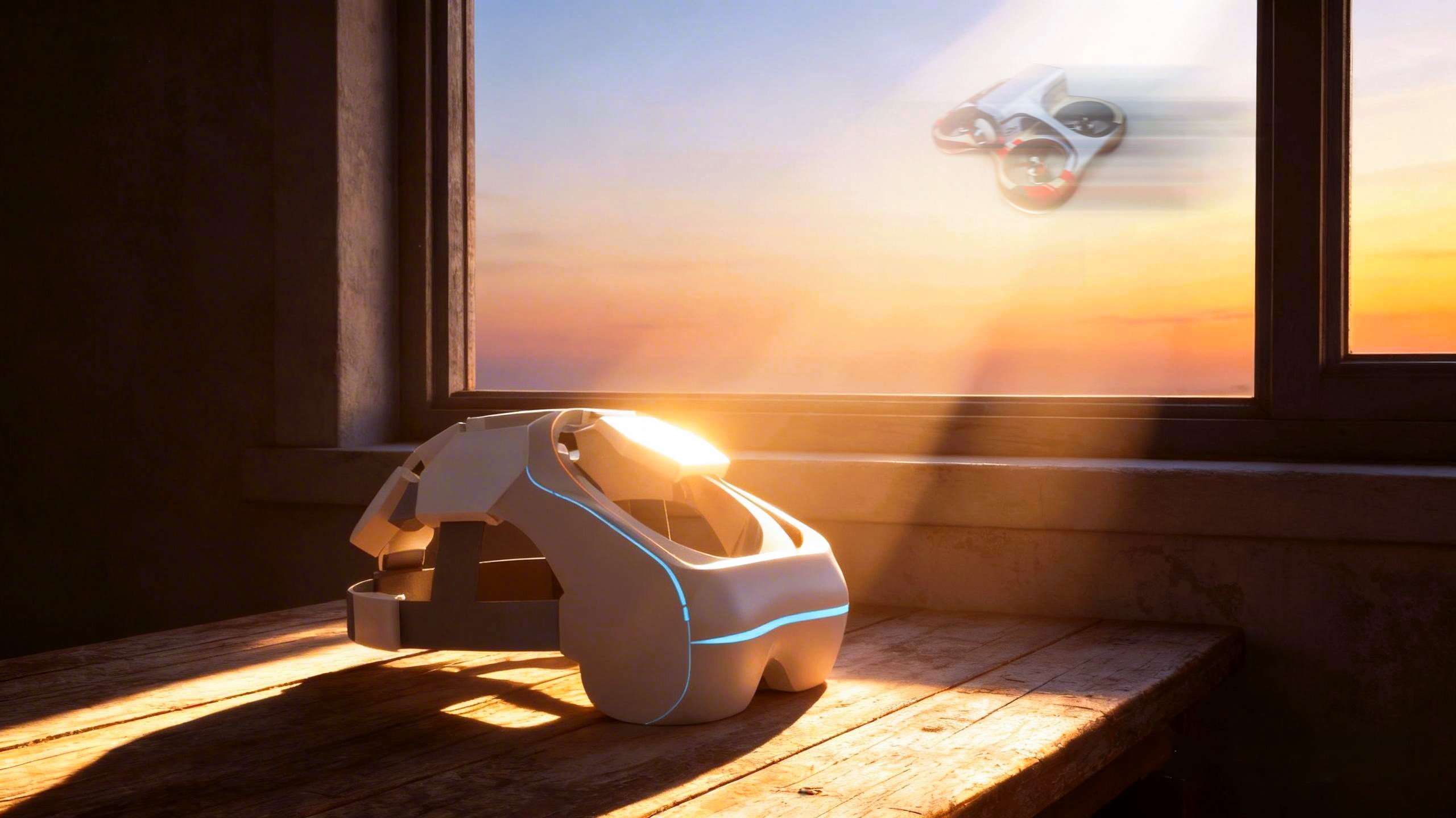 “尾羽”BCI脑控头盔整体设计