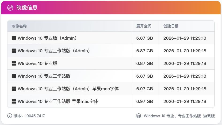 不忘初心 Windows10 22H2 (19045.7417) x64 精简版/深度精简/美化版/游戏版 (2026.6.12)-图片1