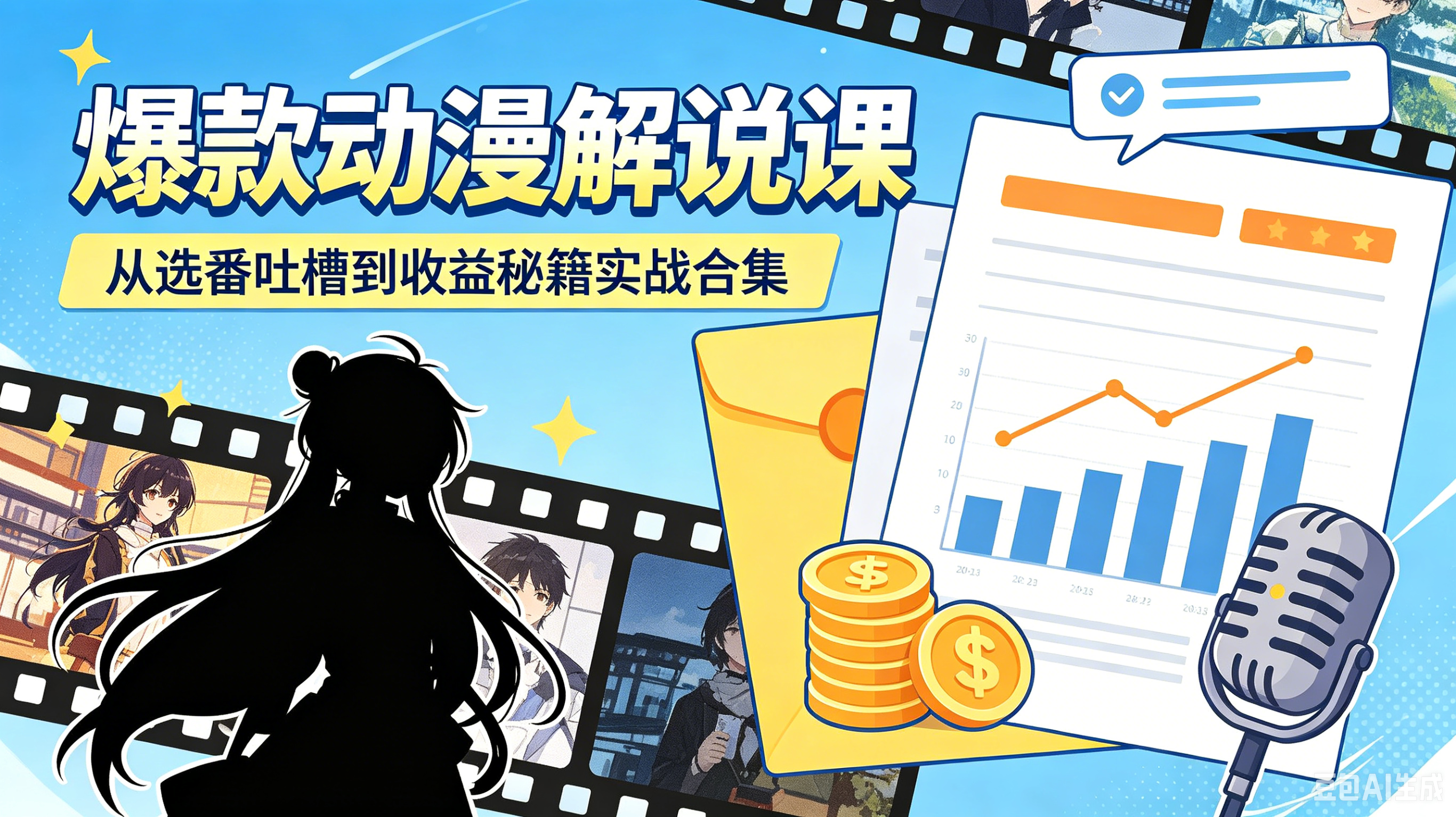 爆款动漫解说课｜从选番吐槽到收益秘籍实战合集-康仁安资源