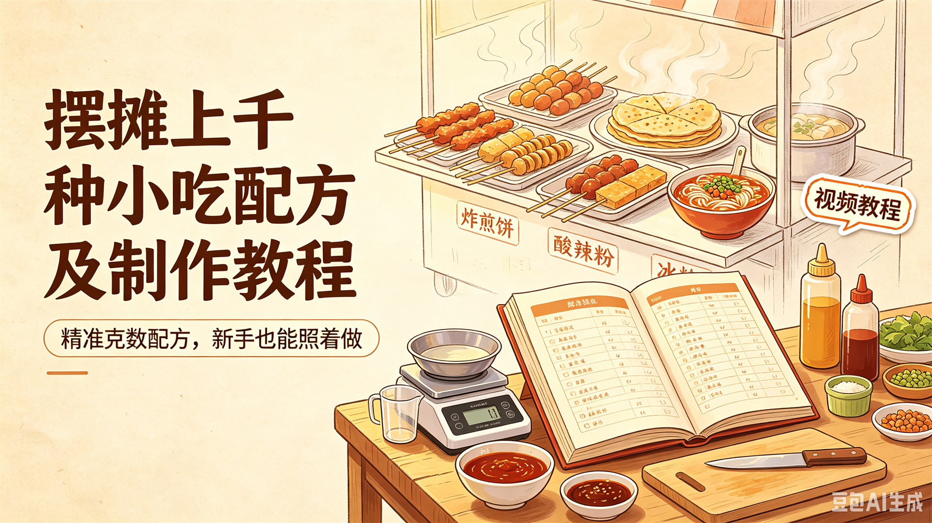 摆摊上千种小吃配方及制作教程-康仁安资源