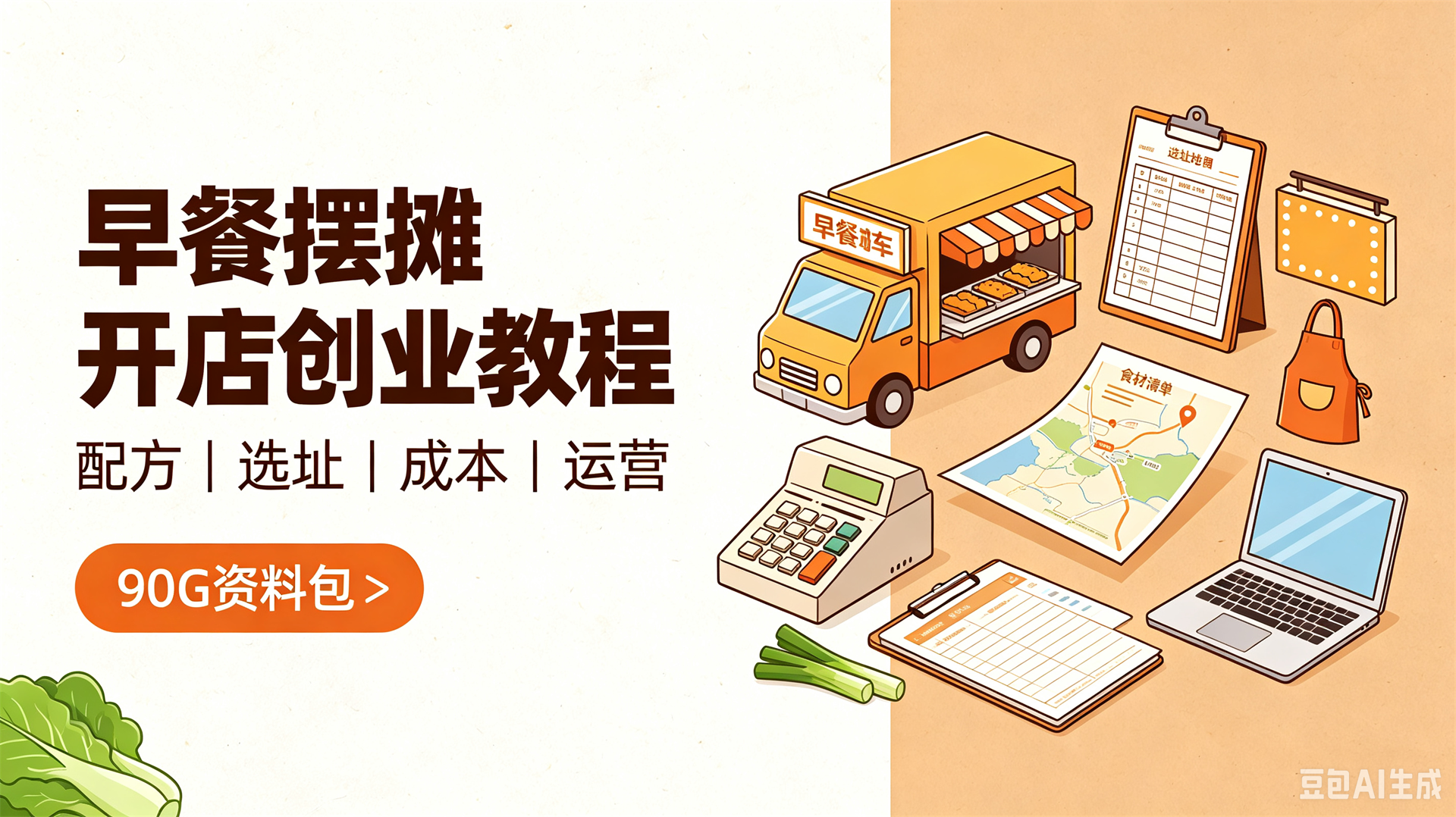 早餐摆摊开店创业教程【90G】-康仁安资源
