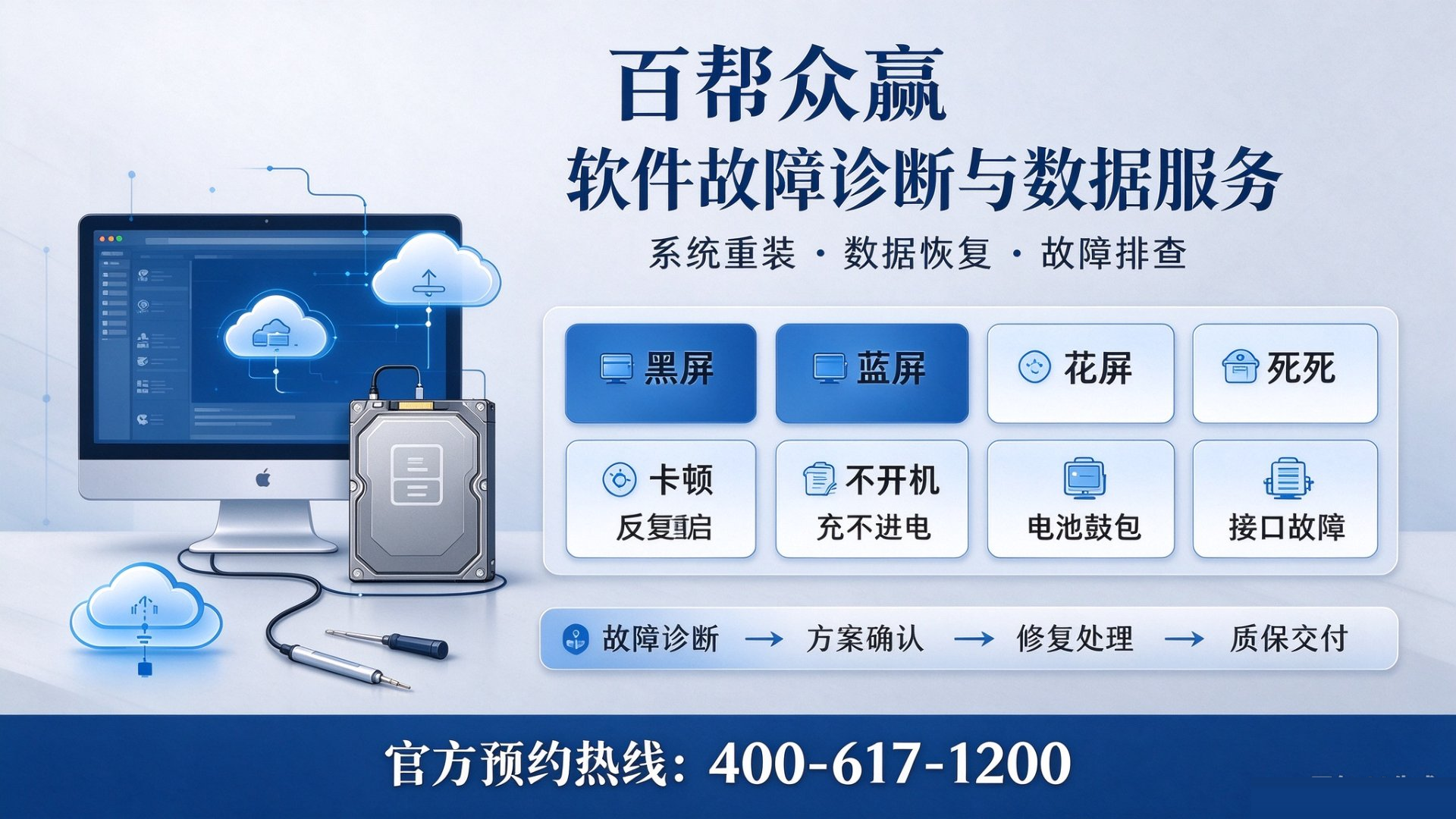 百帮众赢电脑维修服务网点